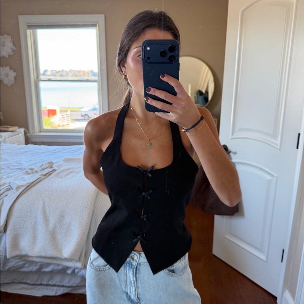 Elegant Black Halter Top